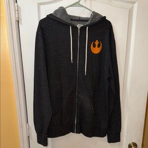 Star Wars Charcoal Hoodie with Orange Emblem